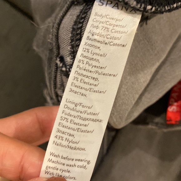 Spanx Gray Skinny Jeans Distressed Ripped Raw Hem Small - Picture 5 of 10